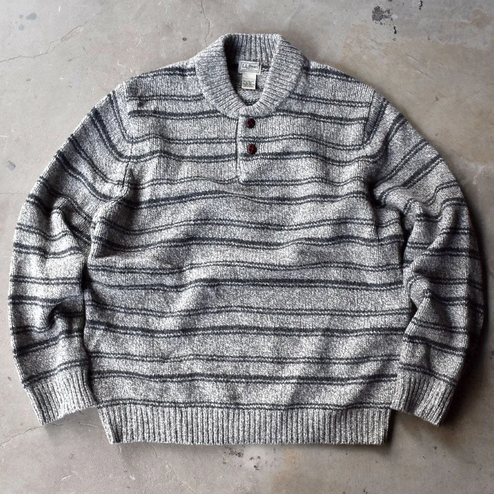 90-00’s L.L.Bean 良コンディション！ ボーダー ヘンリーネック セーター 240125