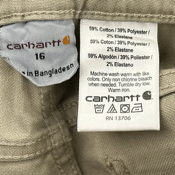 Age 16 Carhartt Trousers - 29W 29L Beige Cotton Blend