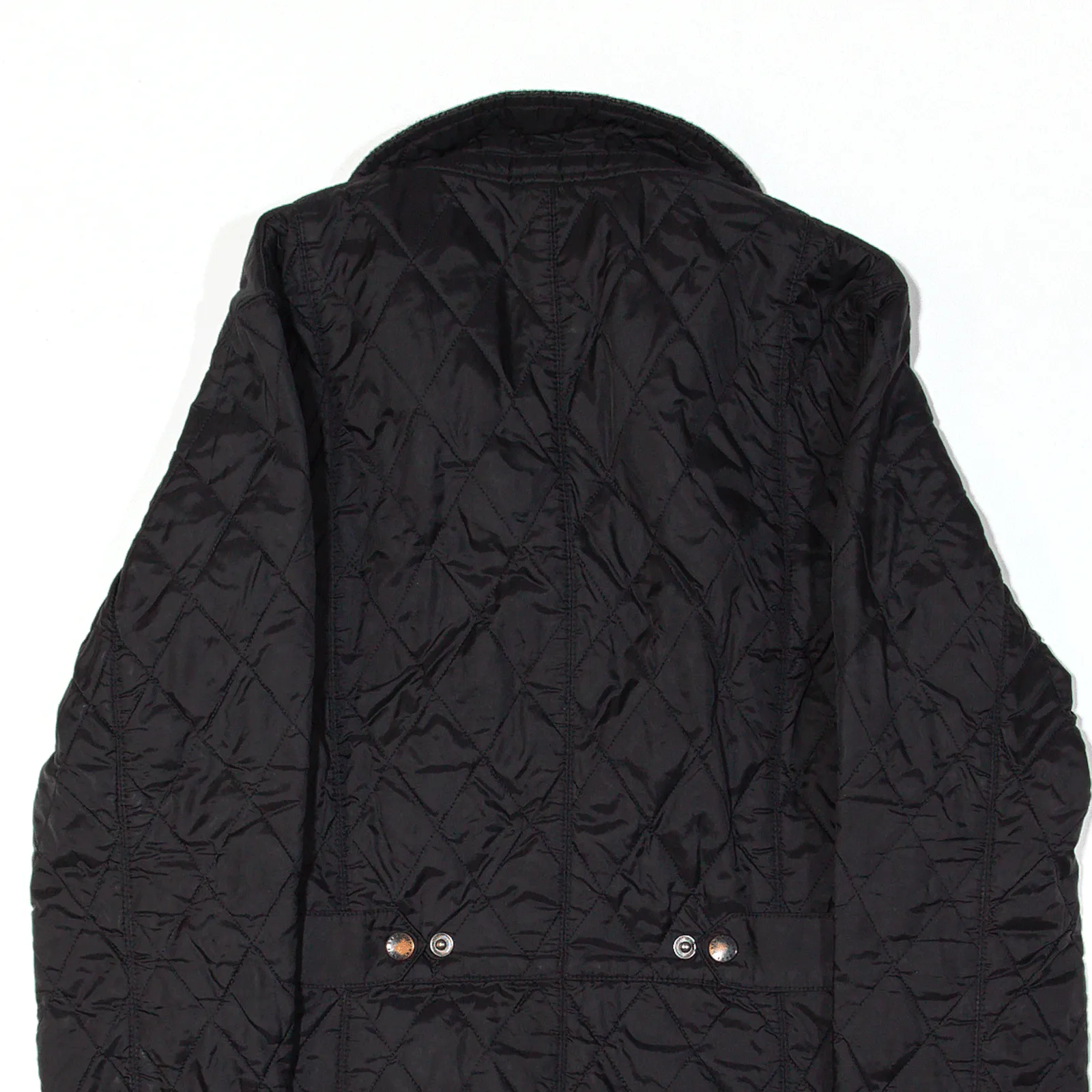 BARBOUR Tweed Quilted Jacket Black Womens UK 8