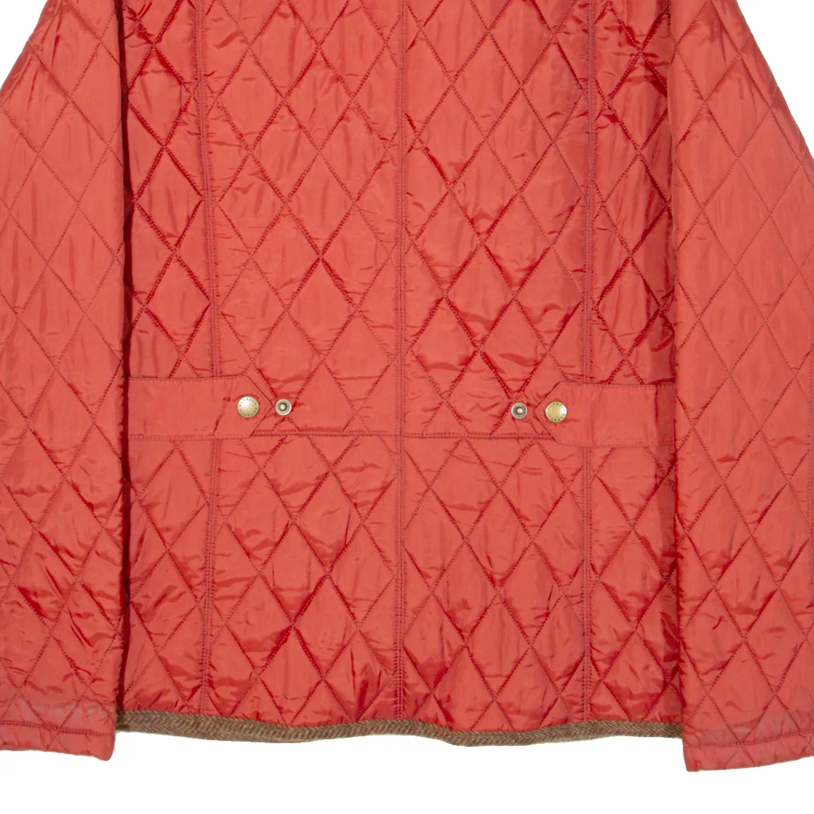 BARBOUR Tweed Womens Quilted Jacket Red UK 14