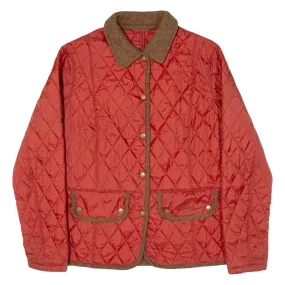 BARBOUR Tweed Womens Quilted Jacket Red UK 14