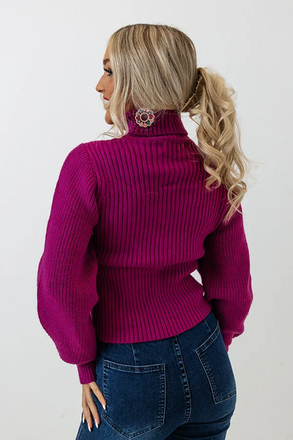 Cozy Paradise Cut Out Sweater In Violet