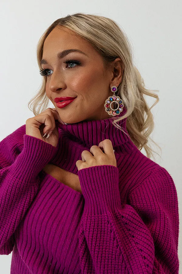 Cozy Paradise Cut Out Sweater In Violet
