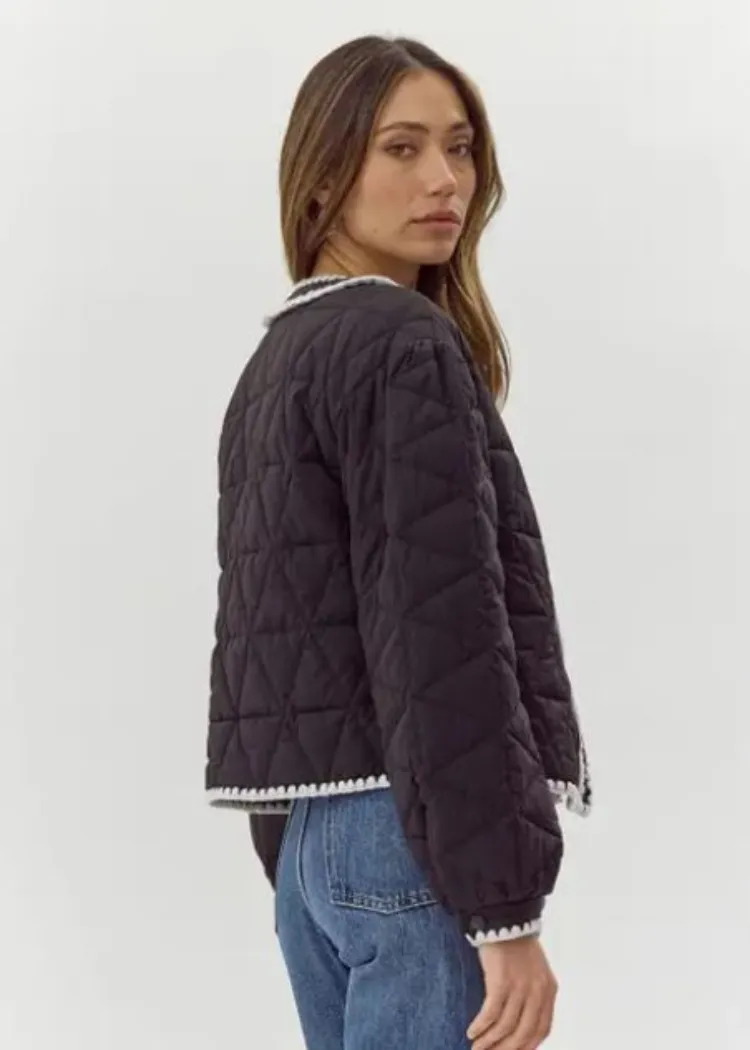 Greylin Preston Quilted Contrast Stitched Jacket