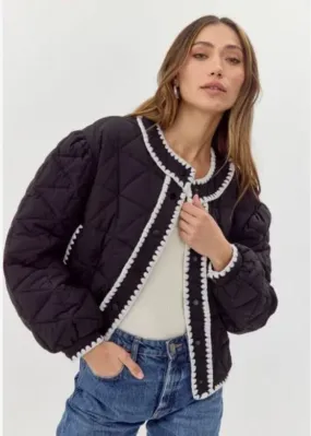 Greylin Preston Quilted Contrast Stitched Jacket