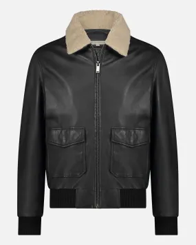 Jackson | Shearling Leather Bomber Jacket
