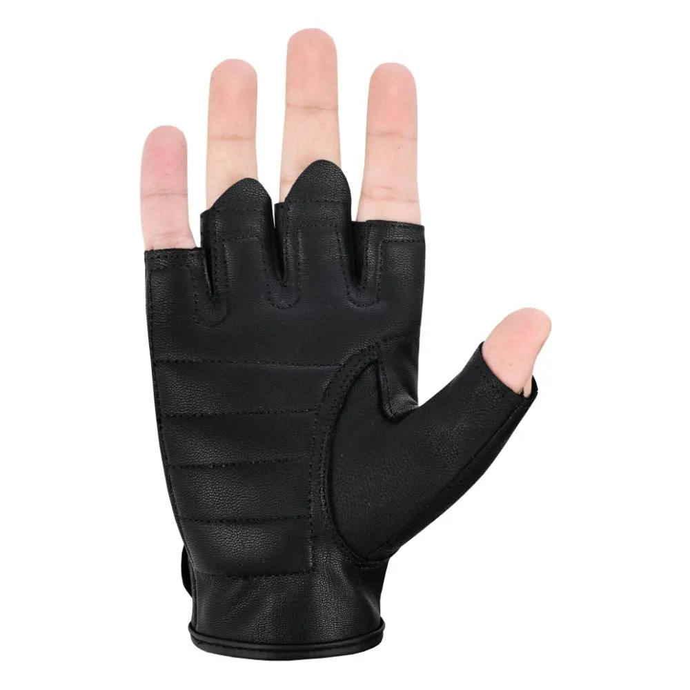 Men's Fingerless Technaline Goatskin Leather, WeatherLite Chopper Gloves