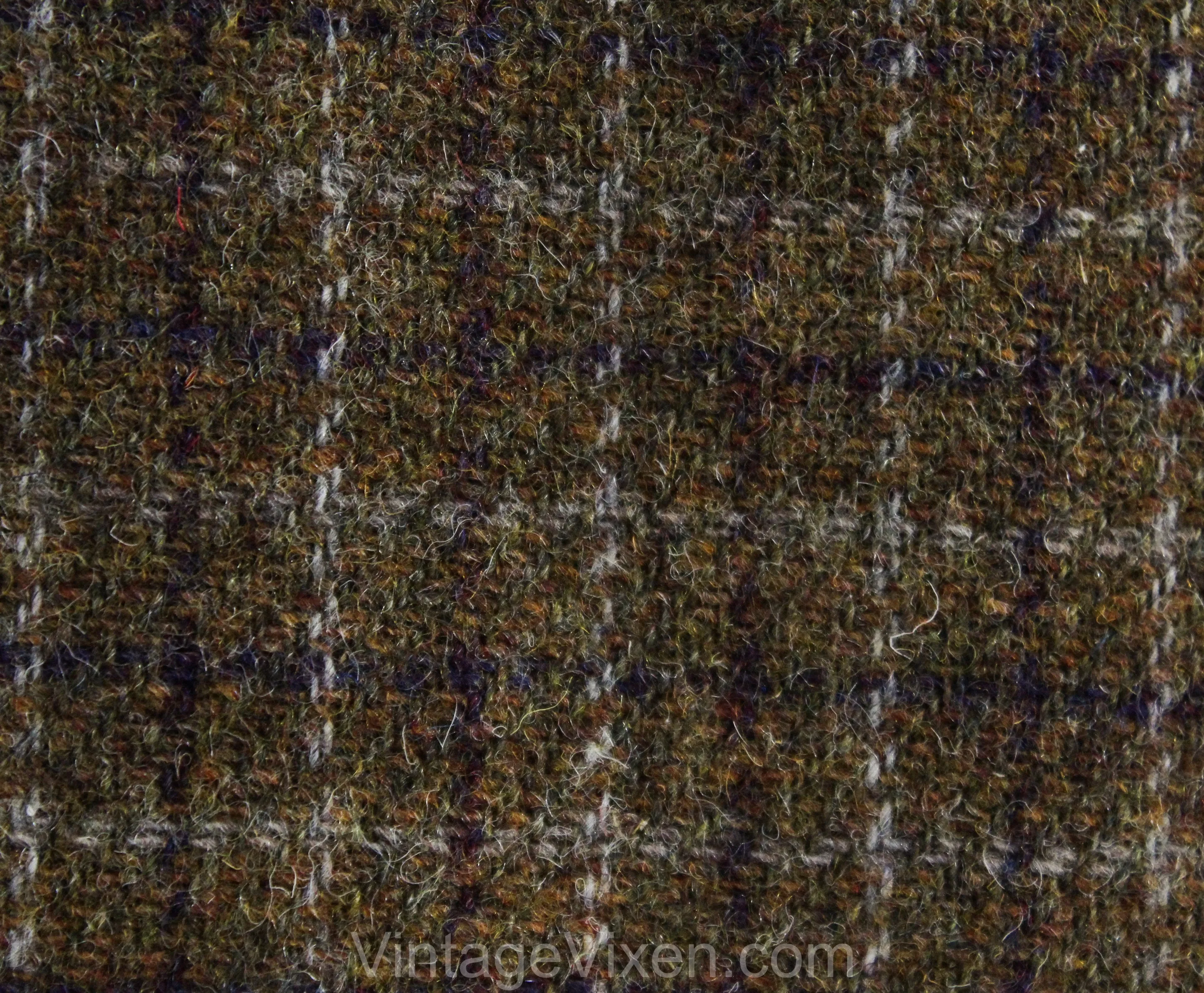 Men's Large Wool Shirt Jacket - 1950s 60s Sage Brown Tweed Men's Long Sleeve Plaid Lumberjack - Quilted Lining - Fall Winter - Chest 46