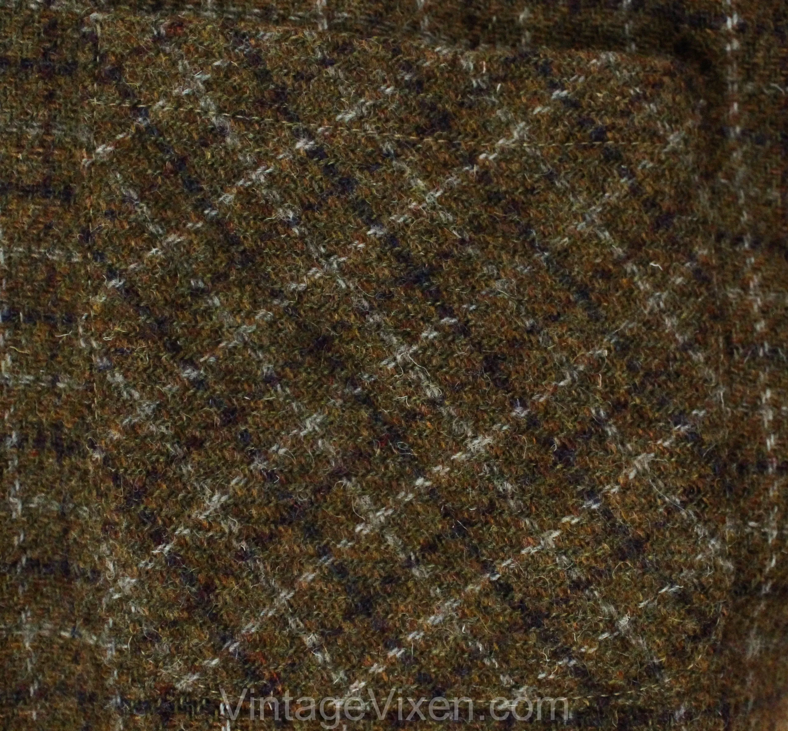 Men's Large Wool Shirt Jacket - 1950s 60s Sage Brown Tweed Men's Long Sleeve Plaid Lumberjack - Quilted Lining - Fall Winter - Chest 46