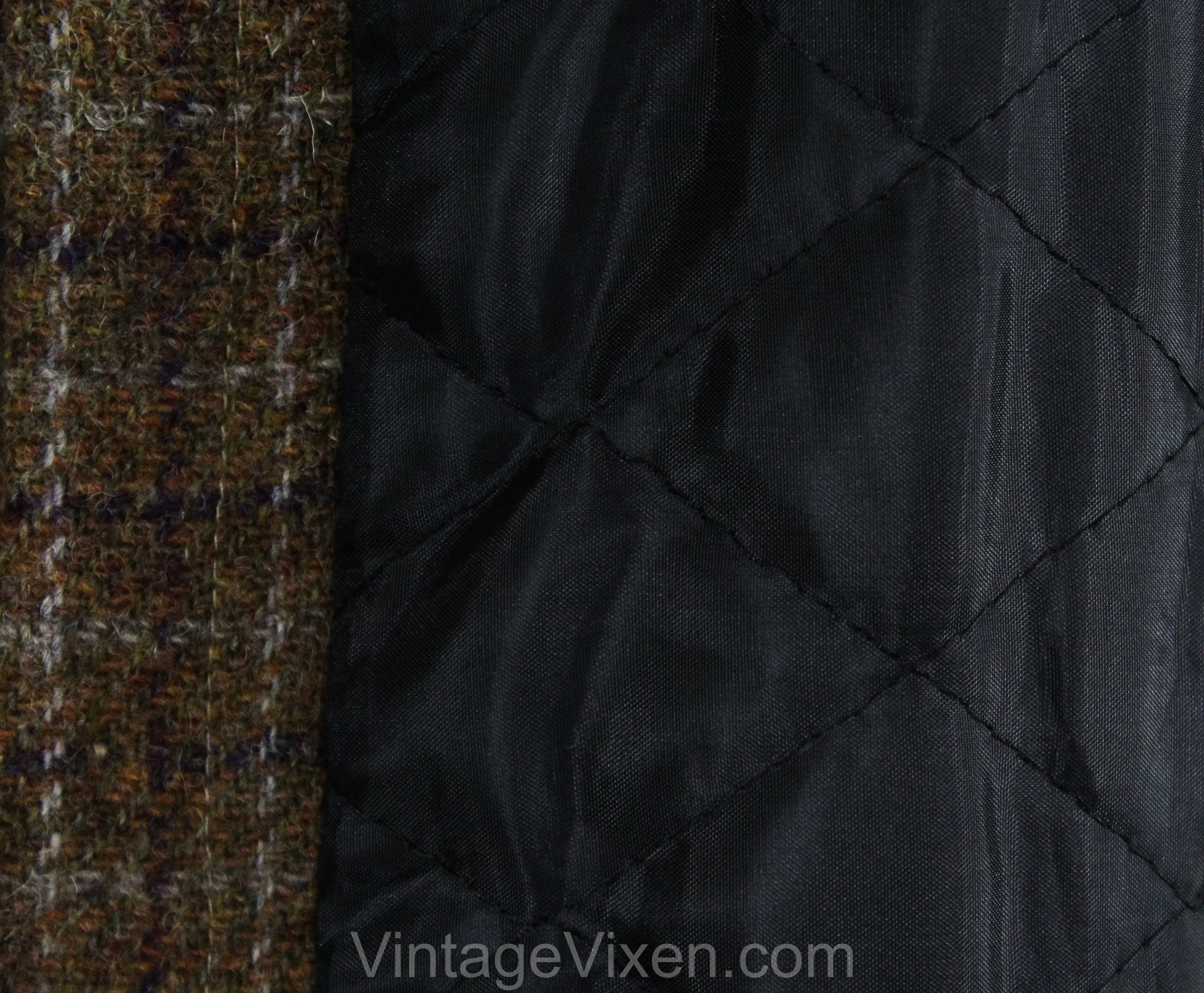 Men's Large Wool Shirt Jacket - 1950s 60s Sage Brown Tweed Men's Long Sleeve Plaid Lumberjack - Quilted Lining - Fall Winter - Chest 46