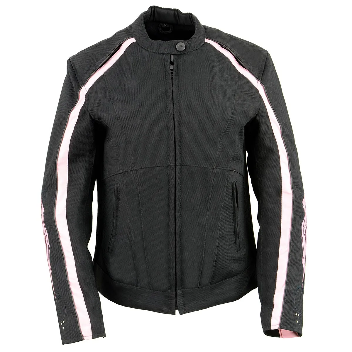 Milwaukee Leather SH1954 Women's Black and Pink Textile Jacket with