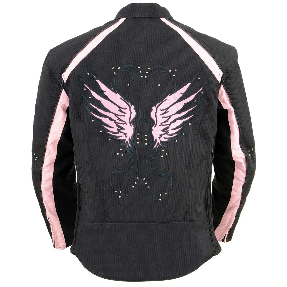 Milwaukee Leather SH1954 Women's Black and Pink Textile Jacket with