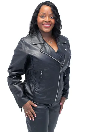 Women's Buffalo Leather Motorcycle Jacket - SPECIAL #L267SP ()