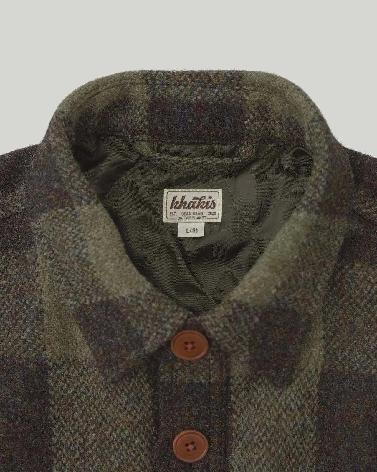 Wool Plaid Jacket Olive