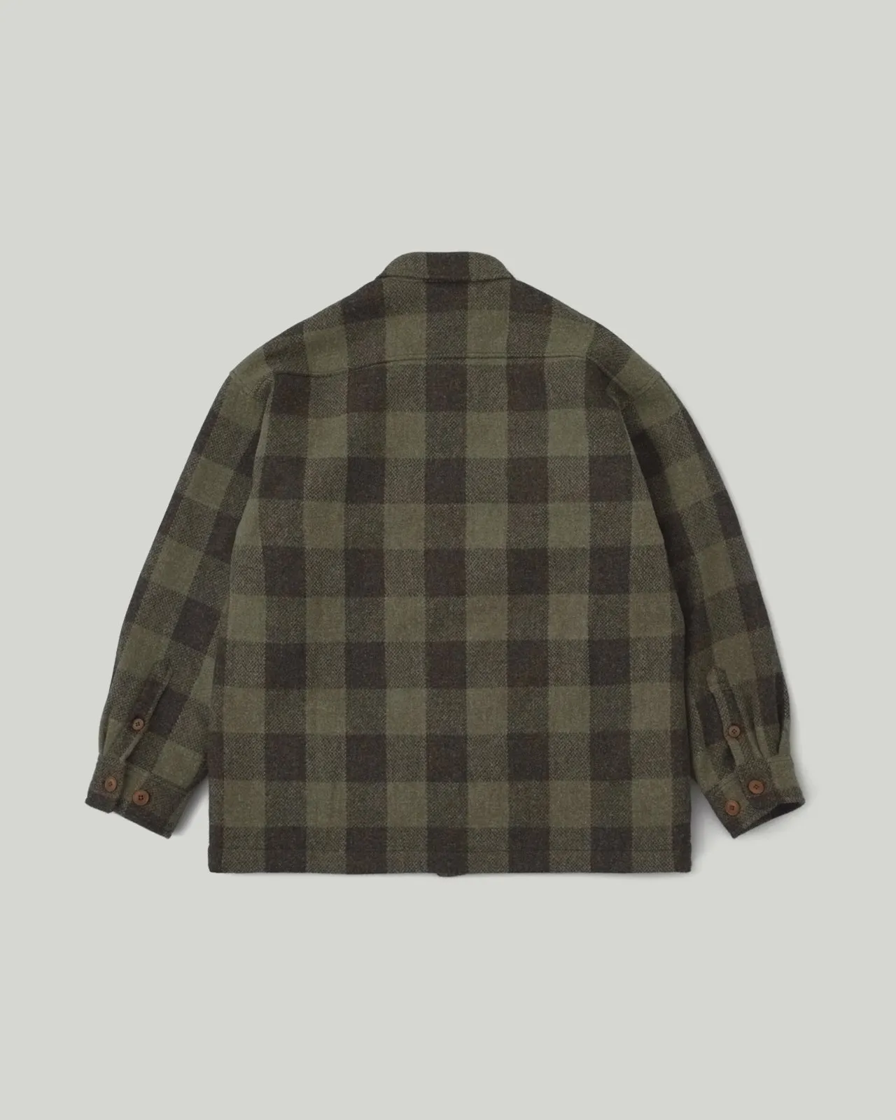 Wool Plaid Jacket Olive
