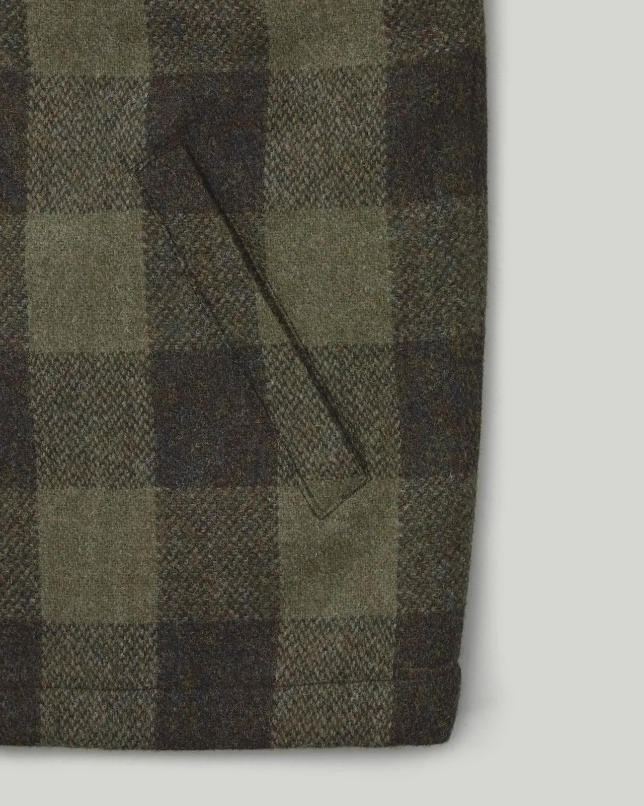 Wool Plaid Jacket Olive