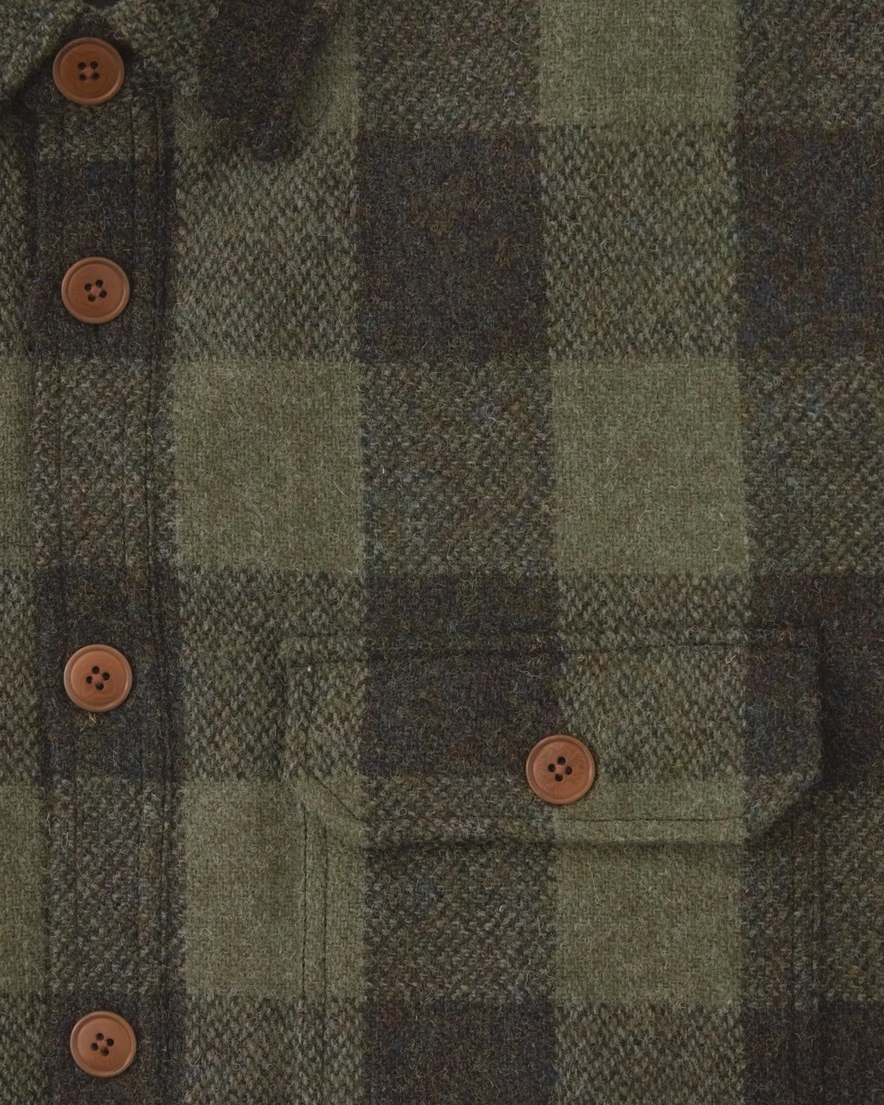 Wool Plaid Jacket Olive
