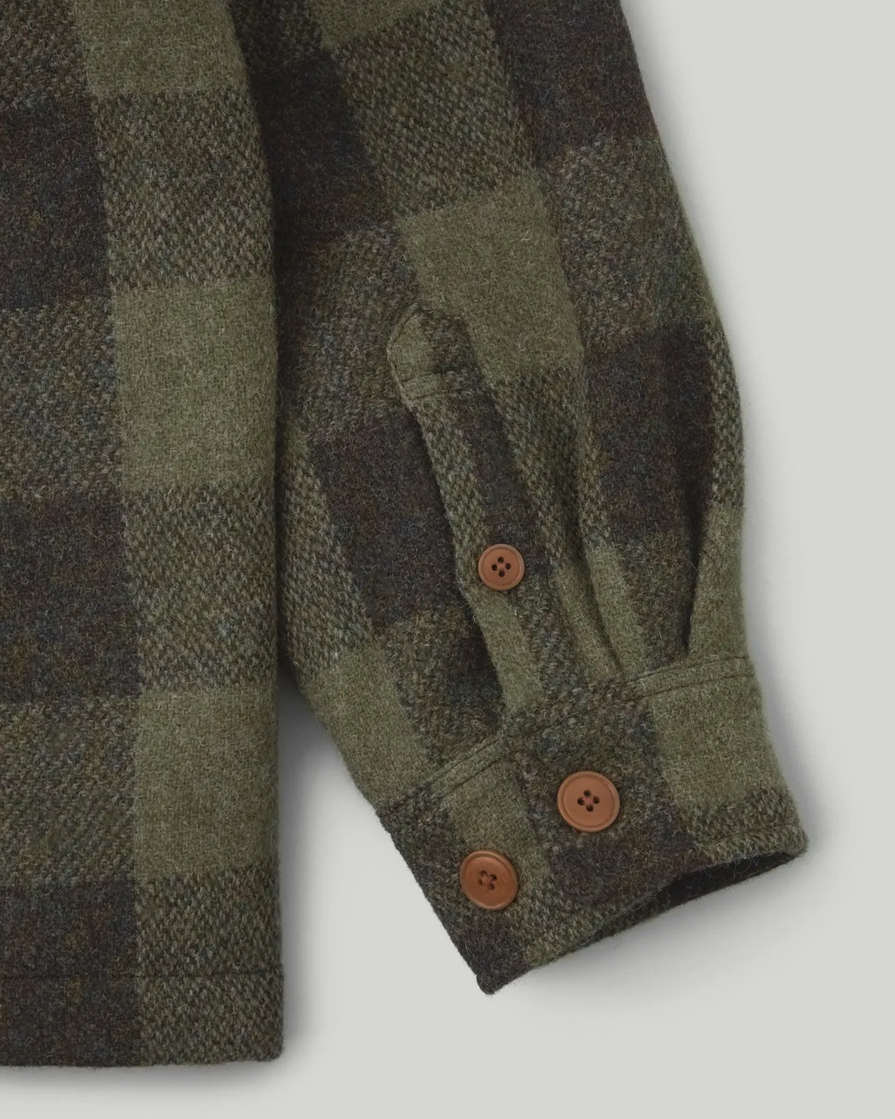 Wool Plaid Jacket Olive