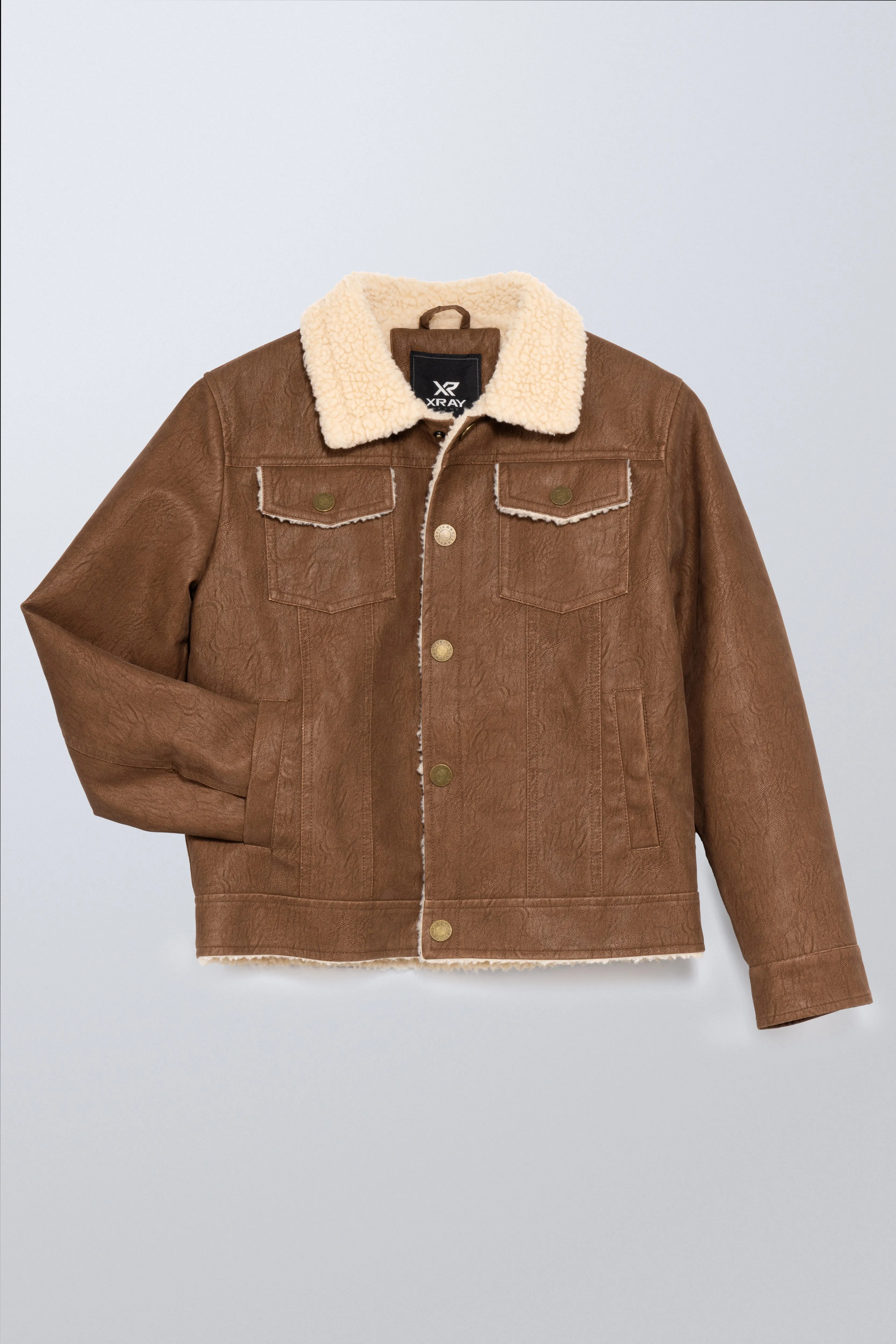 X RAY Boys Faux Suede Ranger Jacket With Faux Shearling Lining